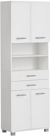 Schildmeyer Hochschrank Emmi 702013, weiß matt, 59,8 x 32,6 x 180,9 cm