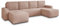 Wohnlandschaft mit Schlaffunktion Roma - U-Form Couch, Schlafsofa mit Bettkasten, Couchgranitur mit Bettfunktion, Big Sofa, Cord Stoff (Pink (Poso 052))