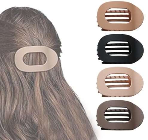 QOWUXHZ 4 Pcs Fermagli Per Capelli Piatti Mollette Capelli Donna Pinze Per Capelli Con Design Curvo Per Sdraiarsi Guidare Pinza Capelli Donna Matte Forte Tenuta Per Capelli Sottile Spessi