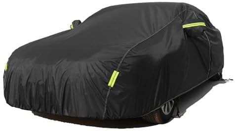 Conpert Autoabdeckung für Audi A3 Limousine, Schwarze wasserdichte Vollgarage für Schnee, EIS, Staub, Sonne, UV-Schutz, für drinnen und draußen