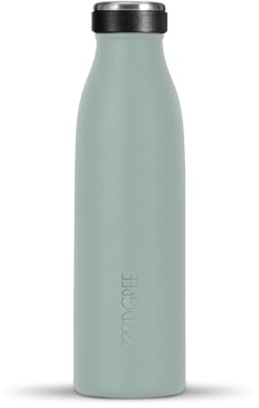 720°DGREE Edelstahl Trinkflasche 500ml “milkyBottle” - 12h Heiß, 24h Kalt | Auslaufsicher bei Kohlensäure, BPA-Frei - Thermosflasche schmal, schlank edel - Ideal für Kinder, Sport, Schule, Job, Outdoor