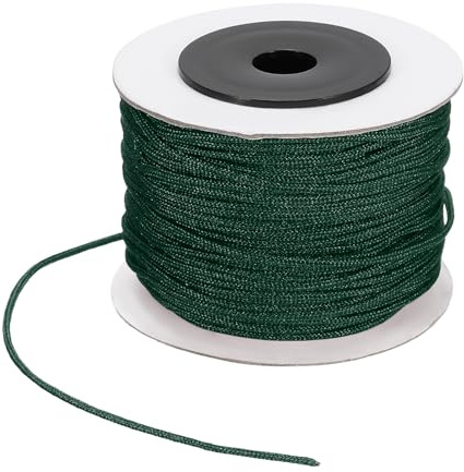 PATIKIL 44 Yard Nylon Schnur Für Armbänder 1.5 mm Nylon Seil Dunkelgrün | Geflochtenes Zierkordel Lanyard Faden, Universal Jalousie Zugbänder, Für DIY Bastel Perlen Armband Herstellung