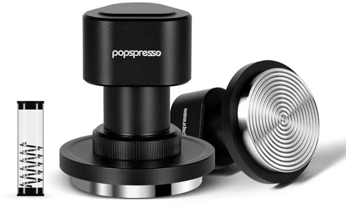 Popspresso 53,3mm Espresso-Tamper, Impact Design Kaffeetamper mit akustischem Feedback, 3-fach federbelasteter Kaffeetamper mit austauschbaren 15lb/30lb-Federn, kalibrierter Tamper für 54mm Siebträger
