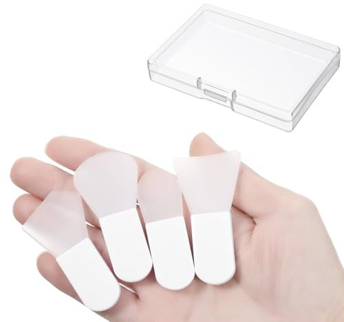 4PCS Face Mask Applicator Mini Makeup Spatula Brush Set, Mini Silicone Spatula for Face Cream Masks Facial Clay Eye Cream Body Lotion Serum Body Butter Soft Silicone Brushes Suit