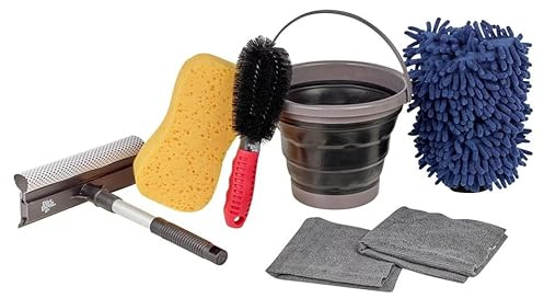 URBNLIVING 7-Piece Car Cleaning Kit with Bucket, Sponge & Wash Brush – Complete Auto Valeting Set for Interior & Exterior Care