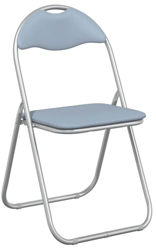 vidaXL Klappstuhl 8 pcs Grau 48 x 43,5 x 81 cm Kunstleder, Moderner klappbarer Esszimmerstuhl, kompakt, Kunstleder, schaumstoffgepolstert, bequem, platzsparend, einfach zu lagern