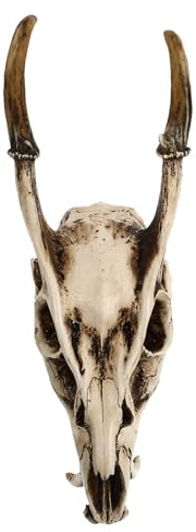 BESPORTBLE Skull Model Decor Faux RAM Sheep 3D Resin Skeleton Wall Hanging Art for Halloween Home Decoration