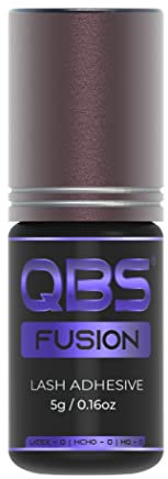 QBS® Fusion Eyelash Extension Glue | Professional Black Adhesive for Lash Extensions | Long Lasting Eyelash Glue with 7 Week Retention | Waterproof Bonding Glue for Semi Permanent Lashes (5g)