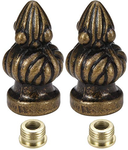 sourcing map Bronzefarbener Knauf für Lampenschirm, Endstück, Dekoration, Doppelgewinde, 3,5 cm hoch, 2 Stück