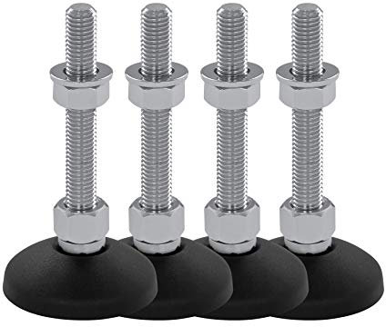 Schwaderer Maschinenfüße/Stellfüße/Nivellierfüße/Gelenkfüße, höhenverstellbar KF 60 (M8x50), Ø 59mm, 4er-Set, Gewinde M8, Länge 50mm, Kunststoff/Stahl, Gewinde von M8-M30