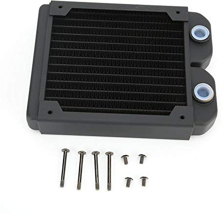Radiador de Cobre de 120 mm, Radiador de Refrigeración por Agua de 14 Tubos, Enfriador de CPU, Disipador de Calor Rápido, Intercambiador de Calor, Disipador Térmico para Computadora PC - Negro