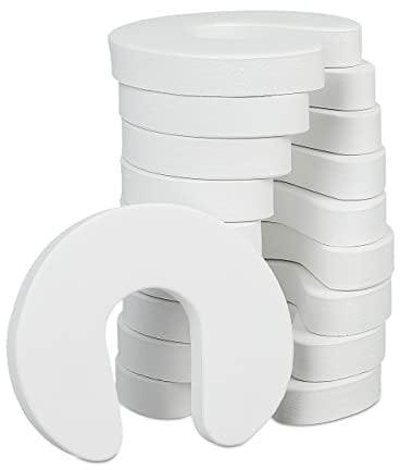 Relaxdays Tür Klemmschutz im 10er Set, für Schublade, Türstopper für Babys & Kinder, Schaumstoff, HBT 2 x 9 x 10,5, weiß
