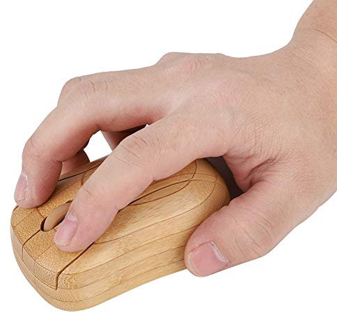 Drahtlose Maus, USB 2,4 GHz Drahtlose optische Mäuse DPI1600Absorbieren Sie Schweiß wasserdichte Bambus-Maus, für PC, Laptop, Notebook, Computer, Tablet