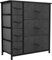 YITAHOME kommode mit Schubladen, Schrank mit 7 Schubladen aus Stoff, Aufbewahrungskommode Industrial Stil für Schlafzimmer, Wohnzimmer,Flur, Schwarz Aufbewahrungsschrank