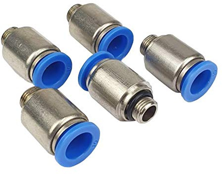 5 Stück Gerader Steckverschraubung, rund mit zylindrischem Gewinde Pneumatik Steckverbinder Schnellsteckverbinder Push In Fitting (G 1/8 x 4mm)