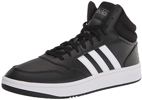 adidas Men's Hoops 3.0 Mid Basketball Shoe, Black/White/Grey, 9 UK