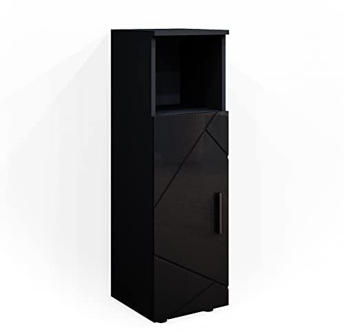 Vicco Midischrank Irma, Badmöbel, Anthrazit Hochglanz, 30 x 95 cm