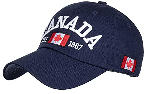 MILAX Baseball Cap, Unisex Baseball Kappen Baseball-Mütze Canada-Flagge Baumwolle Baseballkappe Ahornblatt Bestickt Herren Damen Verstellbar Papa Hut