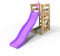 Add-on Wooden Platform with 6FT Slide for Rebo Wooden Garden Swing Sets - Purple Slide