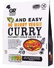 Gordon Rhodes' No Worry Vegan Curry Recipe Sauce Mix. an Aromatic delicately Spiced Vegan Veggie Curry, Free from Meat and Gluten. Slow Cook for a More Authentic, Fuller Flavour (1 x75gm)