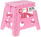 Relaxdays Klapphocker faltbar, Camping Hocker, Kinder Badhocker, bis 150 kg, Kunststoff, HxBxT: 30 x 37 x 29 cm, pink
