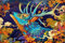 A/X Jigsaw 1500 Piece Puzzle Creative Deer Gradient Color Puzzle Hard Puzzle Classic Puzzle Adult Decompression Toy