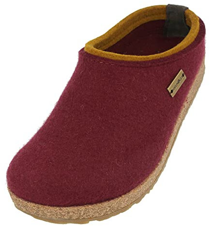 HAFLINGER Grizzly Kris Filzpantoffel Hausschuh Filzclog Bordeaux, Gr.44
