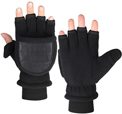 iSpchen USB Beheizbare Handschuhe Winter Warm Fahrradhandschuhe Halbfinger Flip-Handschuhe Beheizte Handschuhe Unisex Damen Herren Winterhandschuhe Handwärmer Skihandschuhe