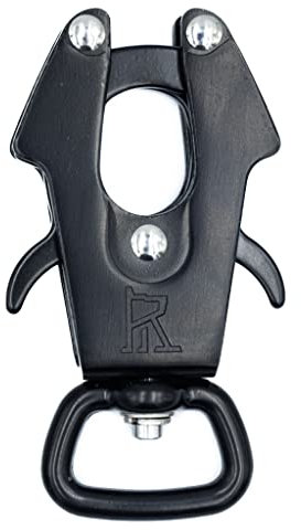 DOBERNUT Frog Clip - Space Aluminium Laisse Crochet & Câble Connecteur - Libération Rapide Collier Chien Boucle - Escalade Rocher Corde de Dressage Chien - Capacité 300 kg (Noir)