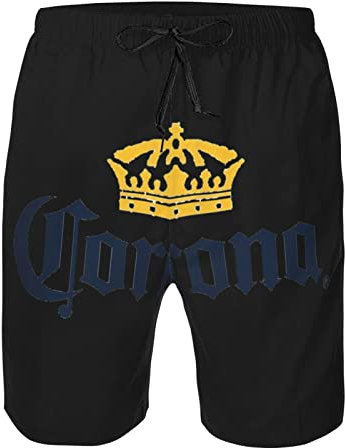 DJNGN Kompatibel mit Corona Herren-Badehosen, extra schnell trocknende Badeshorts, Netzfutter, Strandbadebekleidung mit Taschen, Badeanzügen für den Urlaub