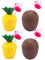 4 Stück Hawaii-Party-Kokosnussbecher, Ananas-Tassen-Set, hawaiianische Tassen mit Flamingo-Trinkhalmen, tropische Cocktail-Party-Trinkbecher, hawaiianische Luau-Tassen für Strand-Themen, Sommerparty