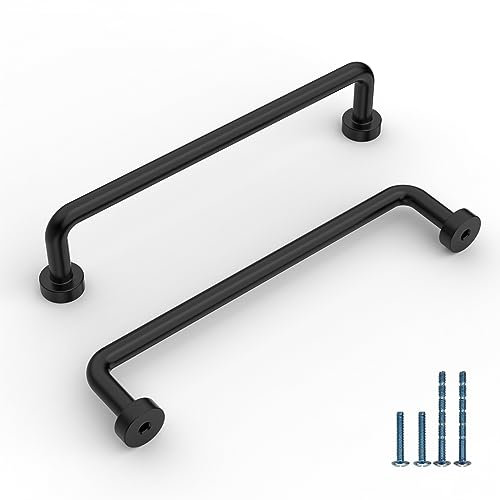 9BUILD 6 Stück Schrankgriffe Schwarz Lochabstand 128mm Griffe für Küchenschränke Zinklegierung Möbelgriffe Küchengriffe griffe möbel Küchenschrank Schranktürgriffe EU0025