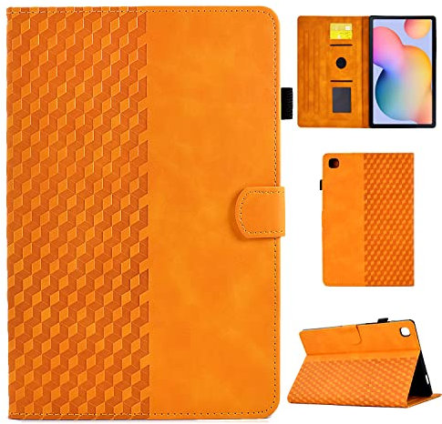 Case for Samsung Galaxy Tab S6 Lite 2022/2020 10.4 Inch, PU Leather Tablet Protective Case for SM-P610/P613/P615/P619 Multi-Angle Stand Cover Case with Auto Sleep/Wake for Samsung Tab S6 Lite, Orange
