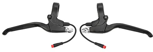 1 Paar Linker und Rechter Bremshebel für Elektroroller, Fahrradbremsgriff aus Aluminiumlegierung mit Wasserdichtem 2-poligem Stecker, Ersatzteile für Elektrische Bremshebel für