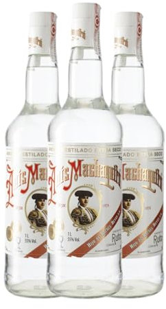 Anisado Anís Machaquito Seco Botella Misil 1 L (Caja de 3 Botella Misil de 1 L)