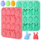 Kamehame Silikonform Ostern 2 Stück 16 Löchern Silikon Pralinenform Ostern Backform Osterhase Schokoladenform Osterei Ei Hase Kaninchenkopf Korb Form für Schokolade Süßigkeiten