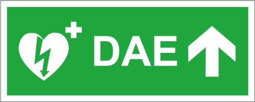 M-ITALY CARTELLO SEGNALETICO UNI - defibrillatore dae con freccia personalizzata - Adesivo Extra Resistente, Pannello in Forex, Pannello In Alluminio (30x12, Plastica)