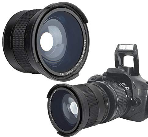 Objectif Fisheye Super Grand Angle 58 Mm 0,35 X pour Appareil PhotoNumérique, Champ deétendu, Compatible avec Les Objectifs 58 Mm, adapté à la Plupart des Appareils Photoet