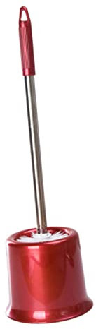 STOBAZA 1Pièce Brosse de Toilette Acier Inoxydable avec Support Rond pour Salle de Bain Rouge Vin Outil de Nettoyage et Pratique