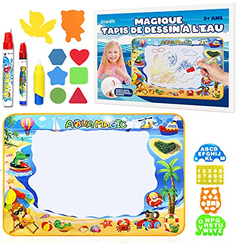 Tapis Dessin Educatif (Format 100 * 70 cm) - Tapis Magique Eau Réutilisable - Jouet Enfant - Tapis d'Éveil Educatif Adapté aux Enfants dès 18 mois