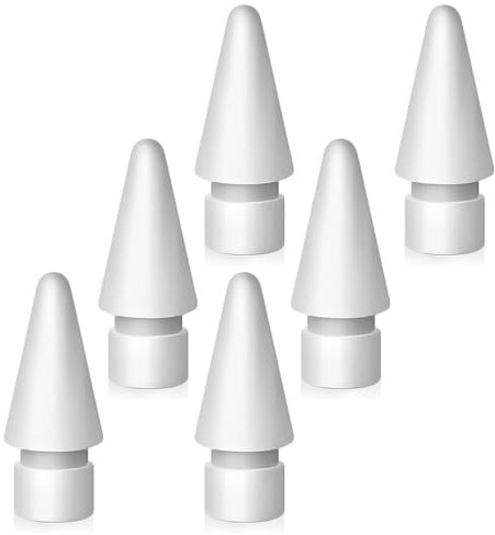 Replacement Tips Compatible with Apple Pencil 1st/2nd Gen, Pencil Nibs for iPad Pro Pencil 2/1 Gen (6-Pack)