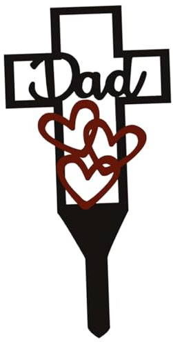 Sosoport Grabkreuz Gedenkpfahl Für Papa Metall Für Friedhof Wetterfest Langlebig Für Garten Und Rasen Geeignet Stilvolles Andenken Für Geliebte Verstorbene Teiliges