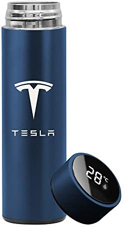 LDKH Taza termo inteligente para Tesla modelo 3 modelo X modelo Y modelo S, botella termo de coche indicador de temperatura Digital LED termo de acero inoxidable,B
