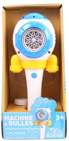Blue Sky - Machine à Bulles - Bulles de Savon - 042777 - Blanc - Lumineux - Plastique - 31 cm x 9 cm - Jouet Enfant - Jeu de Plein air - Jeu D'Été - À Partir de 3 Ans