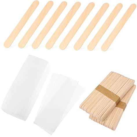 VINTORKY 200stücke Wachsstreifen Für Körper Und Gesicht Mit Holzwachsstäbchen Werkzeug Zur Einfachen Haarentfernung Der Haut