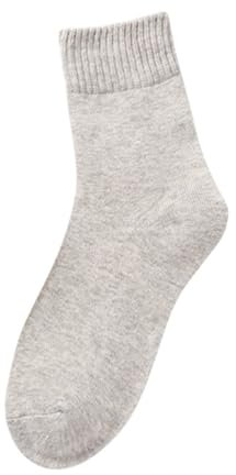 Generisch Damen Vintage Wintersocken, weich, warm, kaltgestrickt, Wolle, Crew-Socken, mehrfarbig Pizza Socken 36 (Grey, One Size)