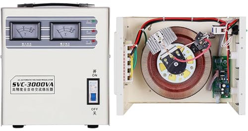 YANDDEA Stabilizzatore di Tensione per Uso Domestico, stabilizzatore di Corrente per Uso Domestico monofase 220 V con condizionatore di Potenza con Protezione da sovratensione,3000W