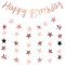 Bliceon Rose Gold Happy Birthday Decorations, Bunting Banner & 4M Hanging Pentagram Decor Party Supplies for Women and Girls - for Birthday Parties and Celebrations