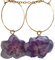 Real Pressed Purple Hydrangea Flower Gold Hoop Earrings – Handmade Floral Jewelry, Unique Nature-Inspired Gift for Women