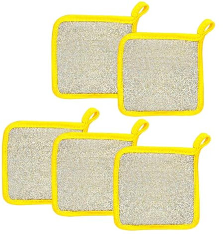 Xijobido Spugna per la pulizia della casa, stracci multiuso per piatti,5 pezzi di stracci per la pulizia, salviette a doppio strato, strofinacci, stracci per lavare i piatti | Lavapiatti